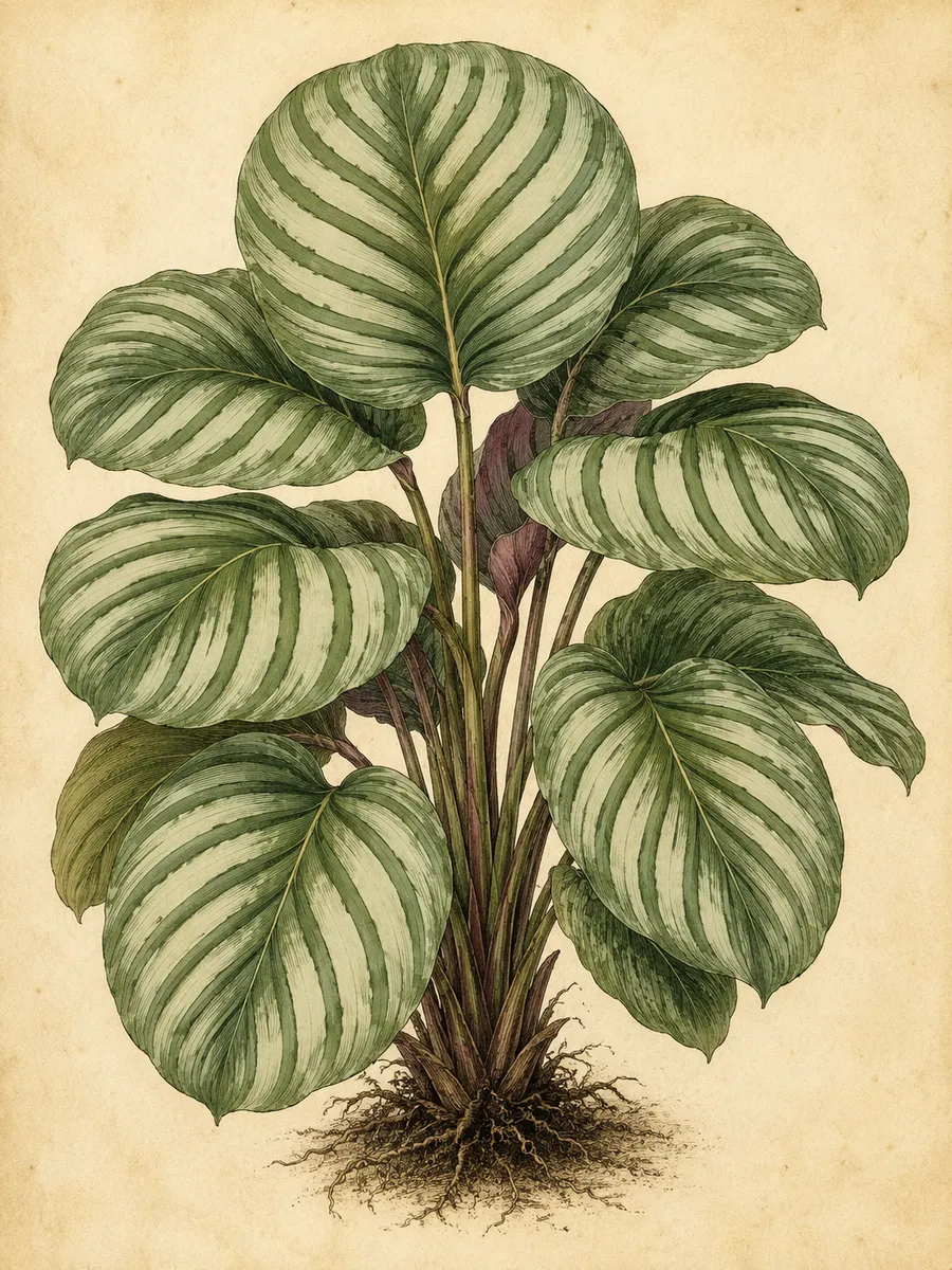 Calathea orbifolia — botanical illustration